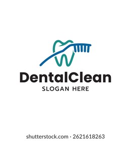 Logo do dente. Logotipo da escova de dentes isolado no fundo branco.