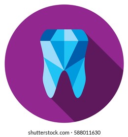 Tooth logo. Vector illustration for dental clinic branding with teeth in modern style - polygonal low poly.