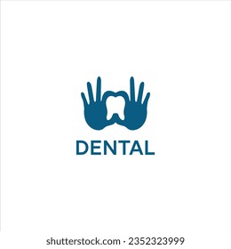 tooth logo. vector illustration. hand include tooth design