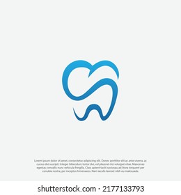 tooth logo vector in letter S shape