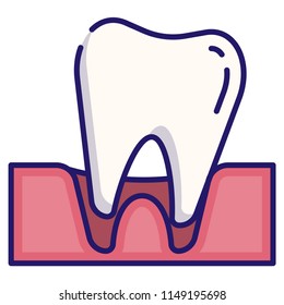 Tooth loose vector illustration in LineColor design