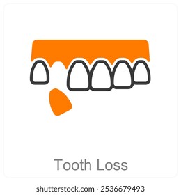 Tooth Loss and Dental care icon concept