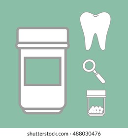 tooth with magnifying glass