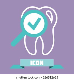 Tooth with a magnifying glass icon