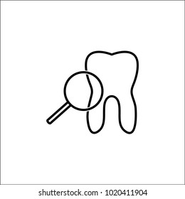 Tooth Magnifying Glass Image. Medicine symbol for info graphics, websites and print media. Editable stroke.