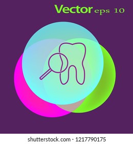 Tooth Magnifying Glass Image. Medicine symbol for info graphics, websites and print media. Editable stroke.