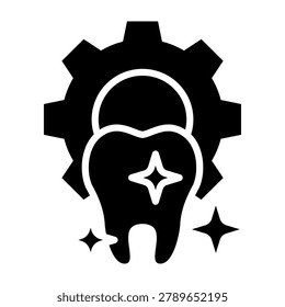 Tooth Maintenance Icon Glyph Design Vector Illustration