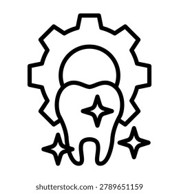 Tooth Maintenance Icon Line Design Vector Illustration