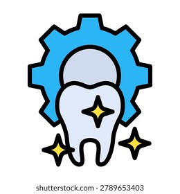 Tooth Maintenance Icon Lineal Color Design Vector Illustration
