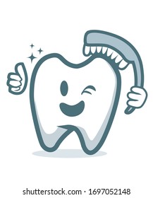Tooth mascot cartoon in vector