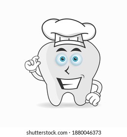 The Tooth mascot character becomes a chef. vector illustration