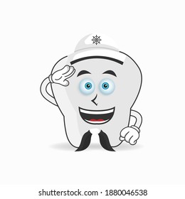 The Tooth mascot character becomes a sailor. vector illustration
