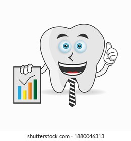 Tooth mascot character presentation. vector illustration