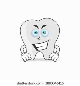 Tooth mascot character with smile expression. vector illustration