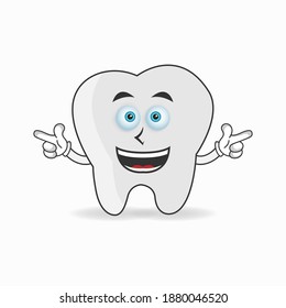 Tooth mascot character with smile expression. vector illustration