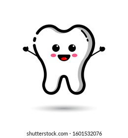 Tooth mascot, tooth character vector design