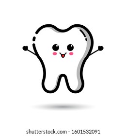 Tooth mascot, tooth character vector design