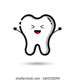 Tooth mascot, tooth character vector design
