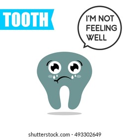 Tooth mascot, dentist campaign poster for kids