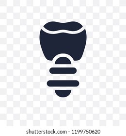 tooth with metallic root transparent icon. tooth with metallic root symbol design from Dentist collection. Simple element vector illustration on transparent background.