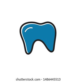 Tooth minimal flat icon vector
