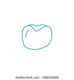 Tooth minimal line icon vector