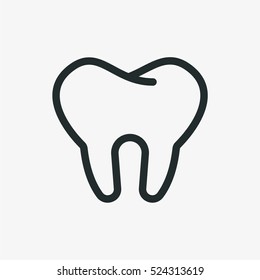 Tooth Minimalistic Flat Line Outline Stroke Icon Pictogram Symbol