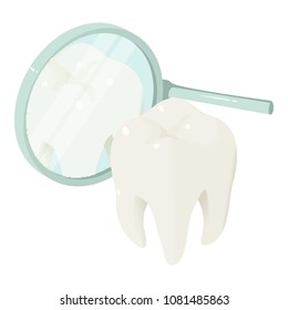 Tooth in mirror icon. Isometric of tooth in mirror vector icon for web design isolated on white background