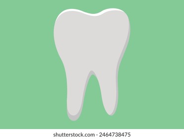 Tooth or molar on green background.