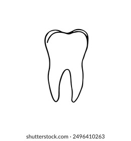 tooth molar root drawing - hand drawn doodle