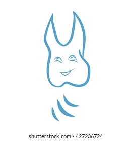 Tooth Monster. Smiling cartoon character - a stylized upper molar. Below it are claws. It can be used for a dental clinic advertising.