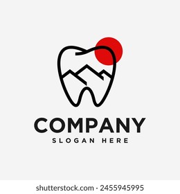 icono y Vector del logo de tooth and mountain