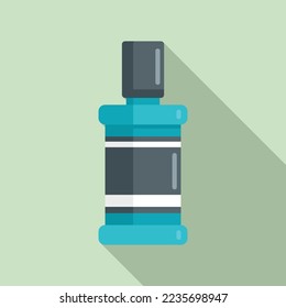 Tooth mouthwash icon flat vector. Bottle product. Brush cool