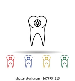 Icono de varios colores. Línea delgada simple, contorno vectorial de iconos de joyería para ui y ux, sitio web o aplicación móvil