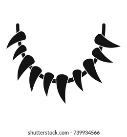 Tooth necklace icon. Simple illustration of tooth necklace vector icon for web