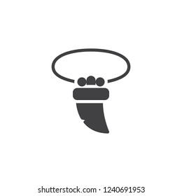 Tooth necklace vector icon. filled flat sign for mobile concept and web design. Pendant with shark tooth simple solid icon. Symbol, logo illustration. Pixel perfect vector graphics