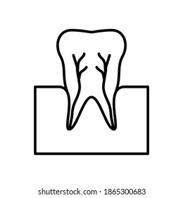 tooth nerve icon vector illustration