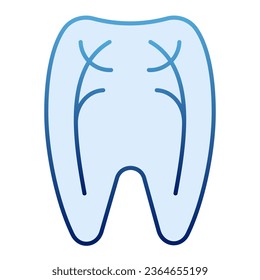 Tooth nerves flat icon. Dentist blue icons in trendy flat style. Periodontal gradient style design, designed for web and app. Eps 10