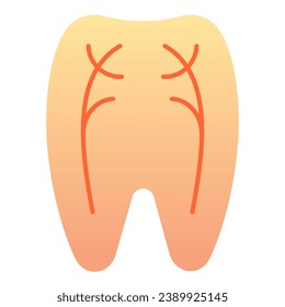 Tooth nerves flat icon. Dentist color icons in trendy flat style. Periodontal gradient style design, designed for web and app. Eps 10