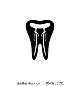 a tooth with nerves icon. Elements of dental icon. Premium quality graphic design. Signs and symbol collection icon for websites, web design, mobile app, info graphics on white background