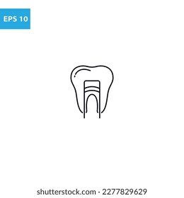 Icono de contorno nervioso dental Ilustración vectorial