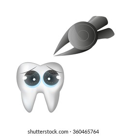 Tooth and Nippers Dental. Vector illustration. 