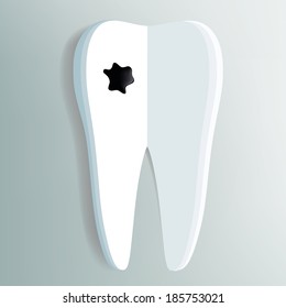 tooth as a notepad with ink drop