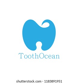 tooth ocean blue water symbol logo vector