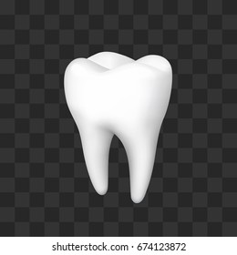 tooth on a black background, template design element, on a transparent background. Vector illustration