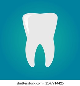 a tooth on a blue background