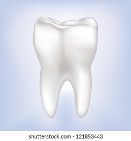 Tooth on a blue background. Vector Illustration.