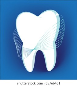 Tooth on a dark blue background