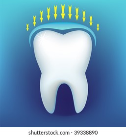 Tooth on a dark blue background