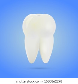 Tooth on isolated background - vector illustration